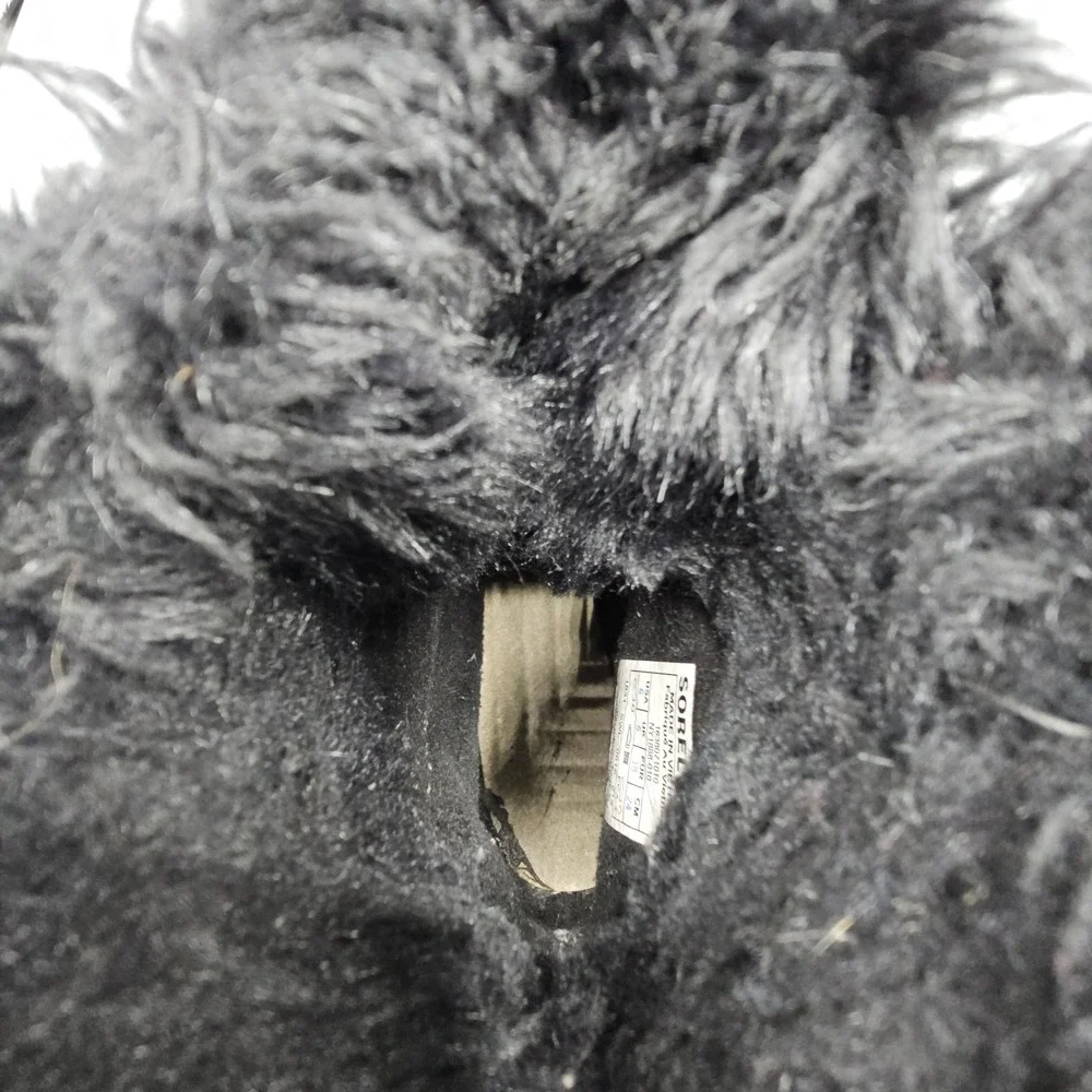 Sorel Tivoli II Black Suede Snow Boot Women's Size 6‎ Faux Fur